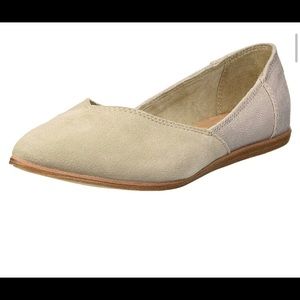 Tom’s taupe suede ballet flats